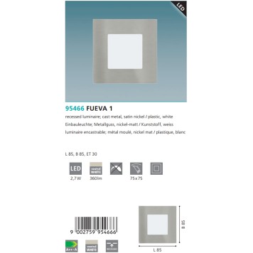 Светильник точечный Eglo Fueva 1 95466-2