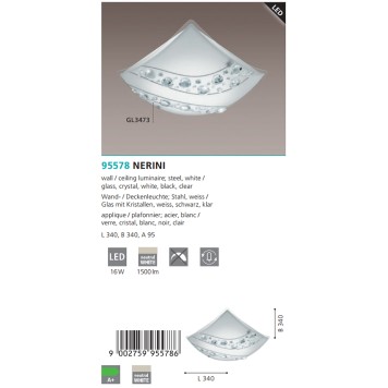 Светильник настенно-потолочный Eglo Nerini 95578-2