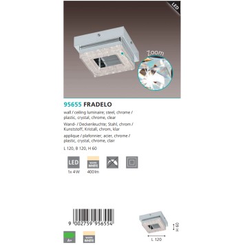 Светильник настенно-потолочный Eglo Fradelo 95655-2