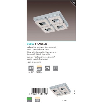 Светильник настенно-потолочный Eglo Fradelo 95657-2