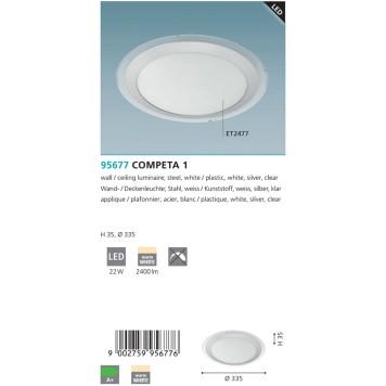 Светильник настенно-потолочный Eglo Competa 1 95677-2