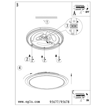 Светильник настенно-потолочный Eglo Competa 1 95677-3