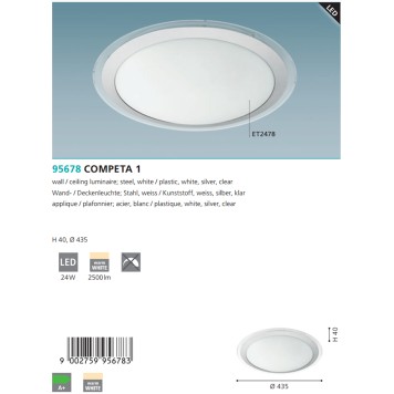 Светильник настенно-потолочный Eglo Competa 1 95678-2