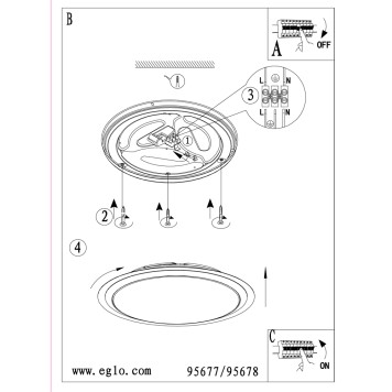 Светильник настенно-потолочный Eglo Competa 1 95678-3
