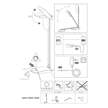 Лампа настольная Eglo Cajero 95695-3