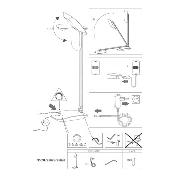 Лампа настольная Eglo Cajero 95696-3