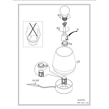 Лампа настольная Eglo Damasco 1 95762-3