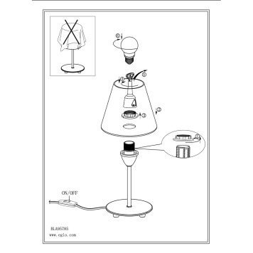 Лампа настольная Eglo Damasco 1 95786-2
