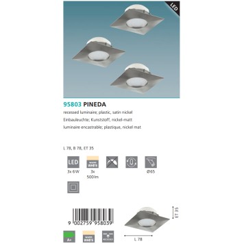 Светильник точечный Eglo Pineda 95803-1