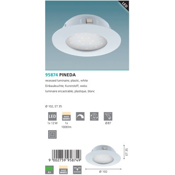 Светильник точечный Eglo Pineda 95874-2