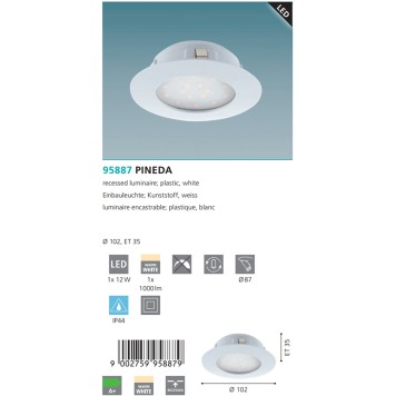 Светильник точечный Eglo Pineda 95887-2