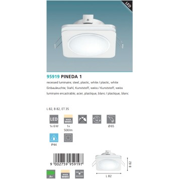 Светильник точечный Eglo Pineda 1 95919-2