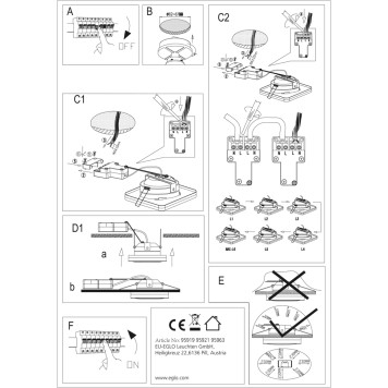 Светильник точечный Eglo Pineda 1 95919-3