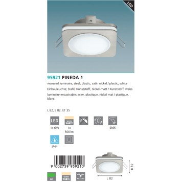 Светильник точечный Eglo Pineda 1 95921-2