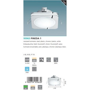 Светильник точечный Eglo Pineda 1 95963-2