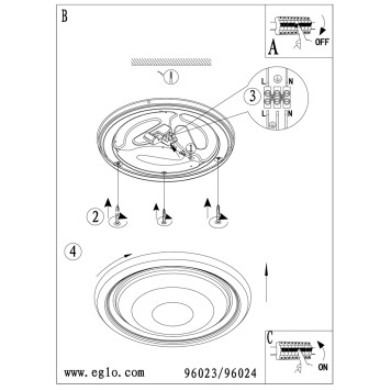 Светильник настенно-потолочный Eglo Capasso 96023-3