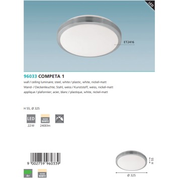 Светильник настенно-потолочный Eglo Competa 1 96033-2