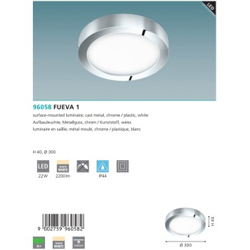 Светильник настенно-потолочный Eglo Fueva 1 96058-2
