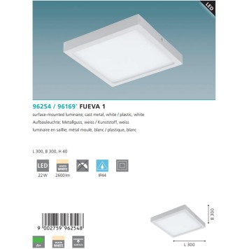 Светильник настенно-потолочный Eglo Fueva 1 96169-2