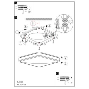 Светильник настенно-потолочный Eglo Manilva 1 96229-3