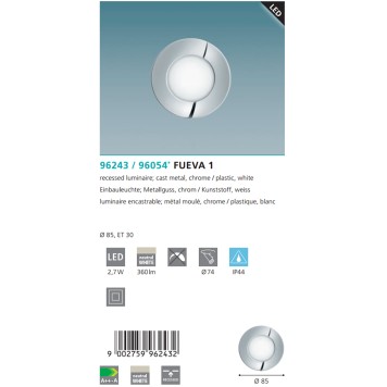 Светильник точечный Eglo Fueva 1 96243-2