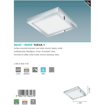 Светильник настенно-потолочный Eglo Fueva 1 96247-2