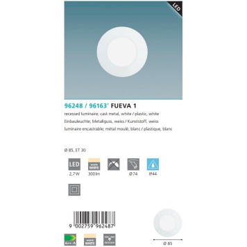 Светильник точечный Eglo Fueva 1 96248-2