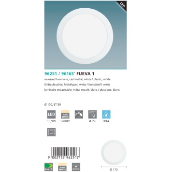 Светильник точечный Eglo Fueva 1 96251-2