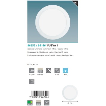 Светильник точечный Eglo Fueva 1 96252-2