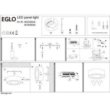 Светильник настенно-потолочный Eglo Fueva 1 96253-3