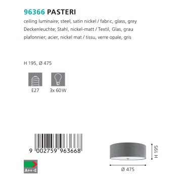 Светильник потолочный Eglo Pasteri 96366-3