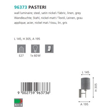 Бра Eglo Pasteri 96373-1