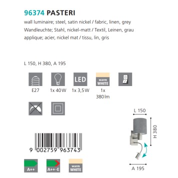 Бра Eglo Pasteri 96374-1