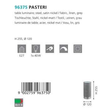 Лампа настольная Eglo Pasteri 96375-2