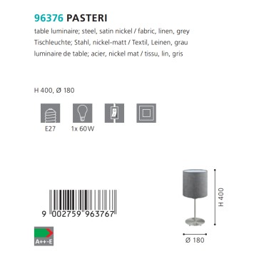 Лампа настольная Eglo Pasteri 96376-3