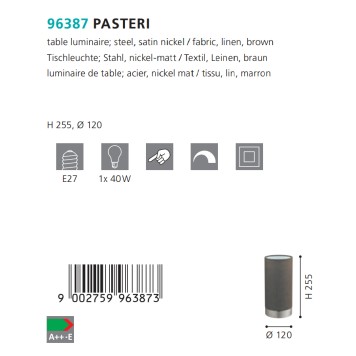 Лампа настольная Eglo Pasteri 96387-1