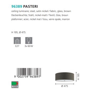 Светильник потолочный Eglo Pasteri 96389-3