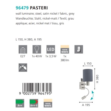 Бра Eglo Pasteri 96479-2