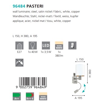 Бра Eglo Pasteri 96484-2