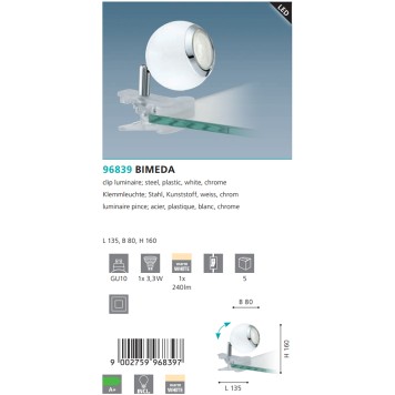 Лампа настольная Eglo Bimeda 96839-3