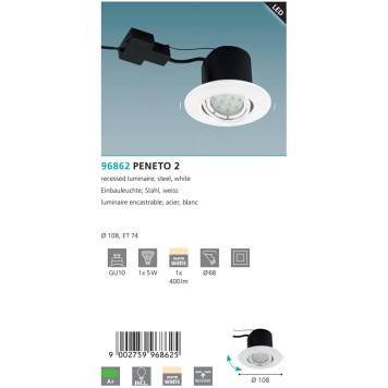 Светильник точечный Eglo Peneto 2 96862-3