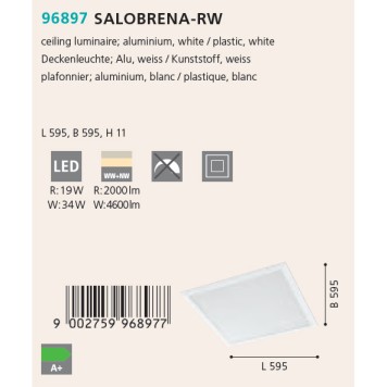 Светильник потолочный Eglo Salobrena-RW 96897-2