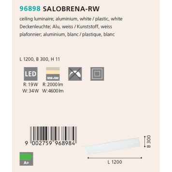 Светильник потолочный Eglo Salobrena-RW 96898-2