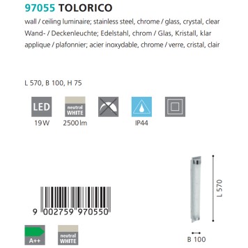 Светильник настенно-потолочный Eglo Tolorico 97055-4