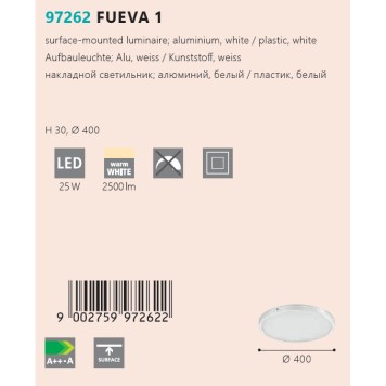 Светильник потолочный Eglo Fueva 1 97262-2