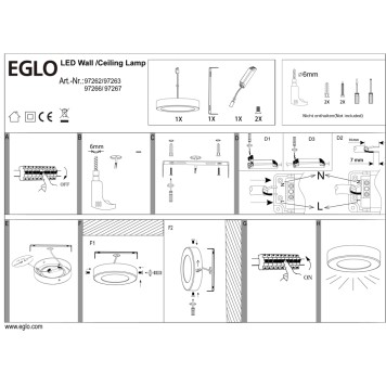 Светильник потолочный Eglo Fueva 1 97263-3
