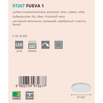 Светильник потолочный Eglo Fueva 1 97267-2