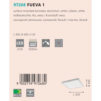 Светильник потолочный Eglo Fueva 1 97268-2