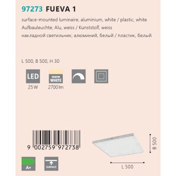 Светильник потолочный Eglo Fueva 1 97273-1