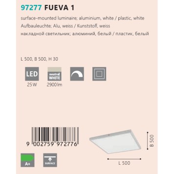 Светильник потолочный Eglo Fueva 1 97277-2